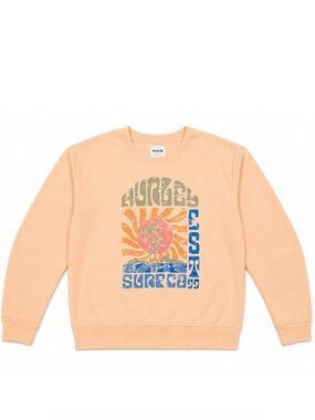 Hurley Surf Co Crewneck Sweatshirt Peach Pullover Graphic Medium Surf Y2k 80’s